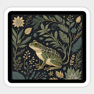 Forest Frog William Morris Textile Art Sticker